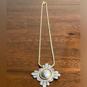 Vintage Sterling Silver Navajo Sun Pendant / 2mm Italy Rope Chain Necklace